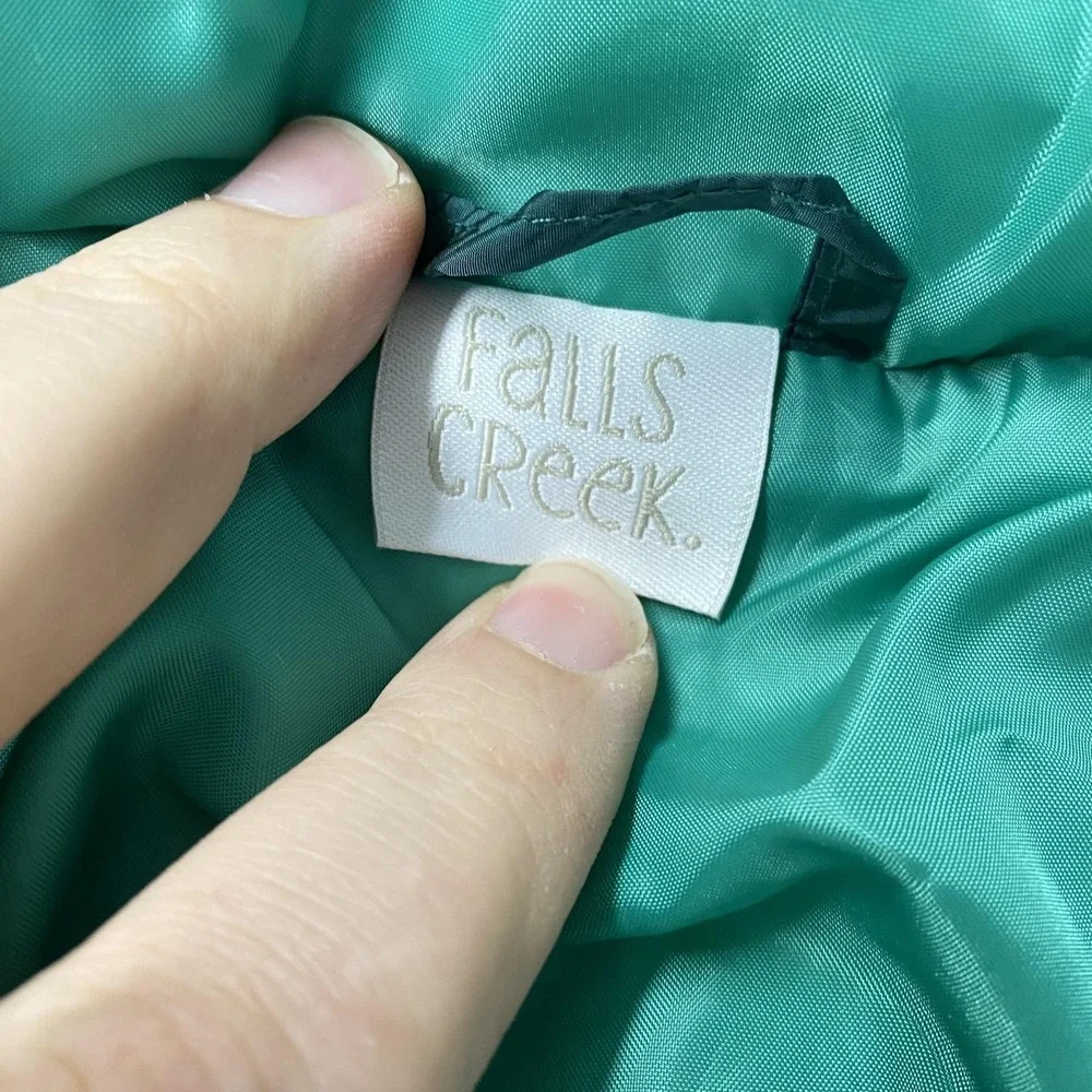 Falls Creek Jacket Girls‎ XL Green Quilted Full Zip Lightweight Insulated Puffer